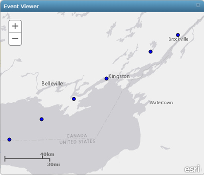 GeoEvents viewed in Event Viewer GeoEvents viewed in Event Viewer