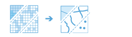 Two-part diagram that results in a polygon, line, or point feature layer Two-part diagram that results in a polygon, line, or point feature layer