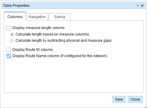 Columns tab Columns tab