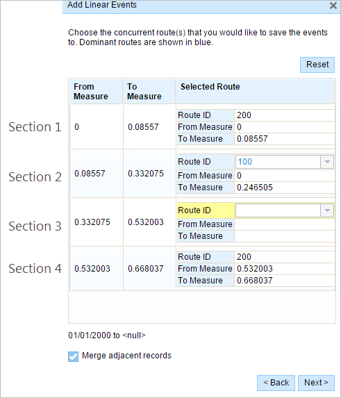 Route dominance table Route dominance table